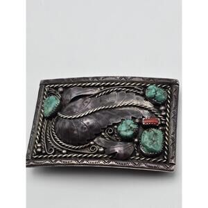 Vintage Navajo CJT Turquoise Belt Buckle